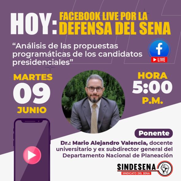 Hoy: Facebook live por la defensa del SENA