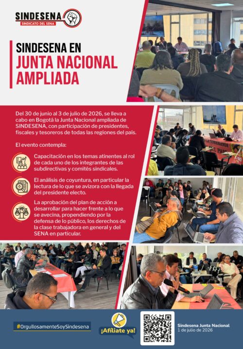 Sindesena en Junta Nacional Ampliada