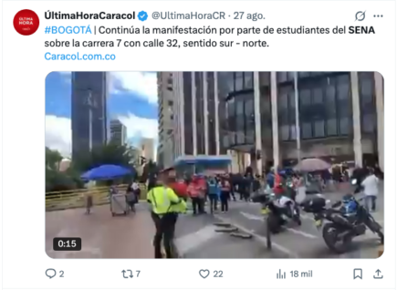 Así registró la prensa la movilización de aprendices y trabajadores del SENA contra el bloqueo presupuestal