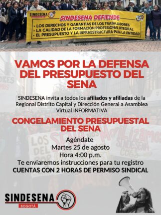 Congelamiento presupuestal al SENA