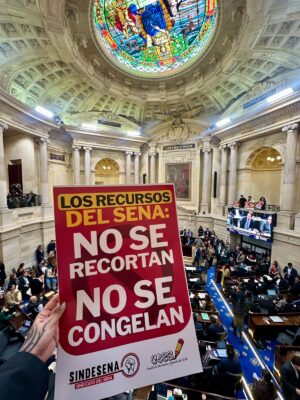 Sindesena hace presencia en el Congreso para evitar recorte presupuestal al SENA